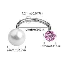 1/6 Pc Elegant Stainless Steel Zirconia Huggie Earring For Cartilage, Helix, Tragus, Nose, Septum, Lip - Sexy Style, Versatile Piercing Accessory