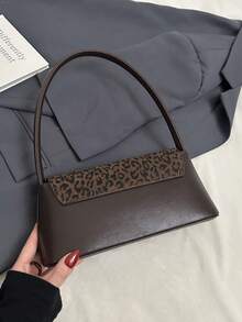 2025复古小众法棍包，新款时尚法式腋下包，单肩手提包，通勤包 - 咖啡棕 - 查看 3