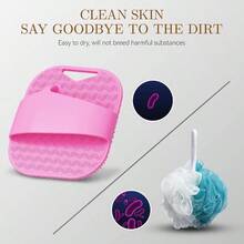 Zinc Infused Silicone Body Scrubber Men, New Upgrade Deep Exfoliating Body Scrubber Shower, Silicone Loofah Men Sensitive Skin With Lathering Bristles And Non - Slip Handle Gray - 粉色 - 查看 6