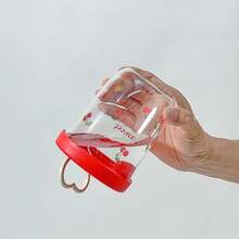 WORTHBUY Taza de ensalada de doble pared, contenedor de avena portátil a prueba de fugas con tenedor y, taza de fruta de drenaje, bonita taza de desayuno para estudiantes - Estilo A rojo - Ver 7