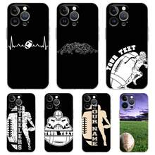 Custodia compatibile con 15 14 13 12 Mini 11 Pro Max XS X XR SE 7 8 Plus, cover in silicone trasparente con motivo pallone da rugby, custodia di lusso per telefono. Custodia compatibile con 17, custodia 17 Pro, custodia 17 Pro Max - b1 - Visualizzare 3