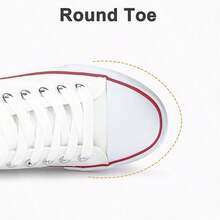 Haifago Low Top White Lace Up Casual Canvas Sneakers For Women, Comfortable Lightweight Classic Fashion Sneakers Popular 2025,Tennis Shoes,Suitable For Daily Wear, Indoor, Outdoor, Work,White Shoes,Women Shoes - White - View 4