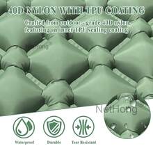 Built-In Pump Camping Air Mattress Thickened Pad Foldable Inflatable Sleeping Pad Portable Tear-Resistant - Green - View 7