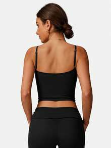MFVIM Women's Yoga Sports Top, Padded U-Neck Sports Top, Suitable For Yoga, Gym, Running And Workout - màu đen - Xem 8
