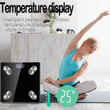 High Precision Digital Bathroom Scale With Large Tempered Glass Platform, Accurate LED Display & Temperature Reading. Switchable Kg/Lbs For Home, Gym, Dorm Use. Ideal Gift. - White - View 6