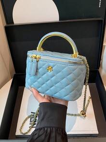 高品质时尚百搭新款热销流行单肩斜跨链条斜挎包盒形小众精致女士包 - 彩色 - 查看 5