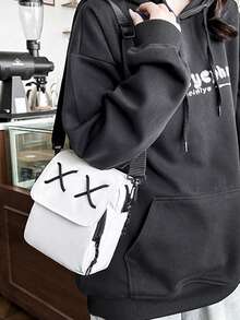Men's Fashion Casual Men's Shoulder Bag Crossbody Bag School Style Pouch - White - View 3