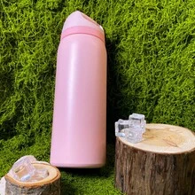 OwaIa(Cherry Blossom Pink)Crystal 32-0Z/945ml Outdoor Sports Water Bottle, Double-Layer Vacuum Insulation Design, Portable Water Cup, Can Keep Ice Cubes From Melting For 6-12 Hours, Suitable For Summer Drinking, Comes With A Carrying Rope, Convenient For Carrying Out, Very Suitable For Outdoor Sports, Cycling, Travel, Hiking And The Gym Use. - 全粉 - 查看 3
