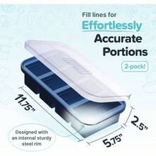 1 Cup Silicone Freezer Tray With Lids, Storing Broth, Leftovers, Rice, Sauce And More, Silicone Soup Freezer Molds Meal Prepping - Blueberry - 2 - Pack - 藍莓+2件裝 - 查看 4
