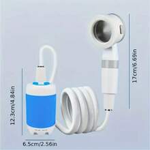 1pcs Portable USB Charging Watering System With Shower Pump- Multi-Purpose For Camping Shower/ Car Cleaning/ Pet Bathing/ Gardening Lrrigation, PVC Material Standard Thread, All-Season Outdoor Multi-Function Tool