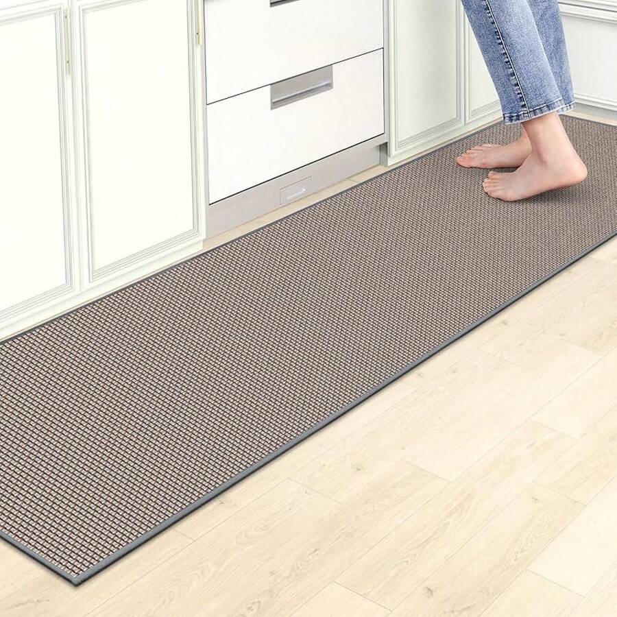 Kitchen Mats For Floor,Kitchen Rug, Nonskid, Washable,Absorbent Kitchen Runner Rug For In Front Of Sink,Entryway,Rubber Backing Indoor Door Mat,Farmhouse Style Standing Mat,17.3"X28",Grey - 灰色 - 查看 1