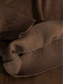 GRDR 秋冬新款高领柔软套头毛衣，休闲针织保暖上衣 - 棕色 - 查看 7