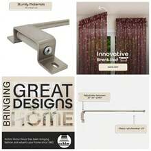 Innovadora barra de cortina de ventana con brazo oscilante, nquel, dimetro de barra de 1/2 pulgadas para ventanas de 20 a 36 pulgadas, barras de cortina de acero inoxidable resistentes para recmara, sala de estar, cocina y bao - Níquel - Ver 1