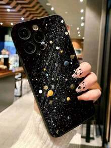 1 pieza Funda de teléfono de TPU a prueba de golpes con patrón de cielo estrellado compatible con iPhone 11, 16 Pro Max, 16 Pro, 16, 15 Pro Max, 14 Pro Max / Galaxy / Honor X6A, X7B, X8B, resistente al agua y a los arañazos - Estilo 1 (1 pieza) - Ver 4
