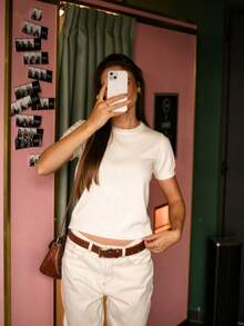 2026 Spring/Autumn New Women's Cloud White Knit Top, Urban Intellectual Casual Style, Suitable For Commuting, Workplace, Leisure, Short Trips, City Strolls, Thanksgiving, New Year, Music Festivals, Libraries, Independent Bookstores, Museums, Cafes, Or Gallery Lounges - White - View 2