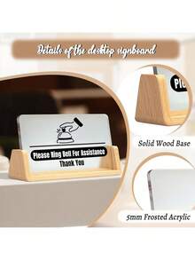 Desk Call Bell /2pcs Service Bells (Gold And Silver)/With Please Ring Bell For Assistance Sign/Suitable For Front Desk Retion In Shops, Offices, Warehouses, And Small Hospitals.