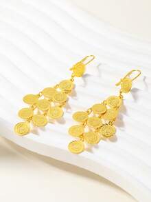 Modische Münz-Quasten-Ohrringe, vergoldeter Kupferschmuck, geeignet für den täglichen Gebrauch und Festtage von Frauen