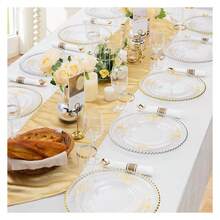 Clear Plastic Plates & Silverware Set - 350pc Disposable Dinnerware For 50 Guests - As Picture/Z - View 4
