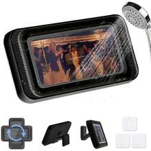 Shower Phone Holder Waterproof Anti Fog Sensitive Shower Phone Case Waterproof Phone Case Mirror Wall And Bathtub Wall Mounting Between Bathrooms Compatible With 4 - Phones.