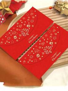 1-5pcs Gift Envelopes, Christmas Cash/Money Envelopes, Gold Foil Designed Party/Holiday/New Year/Family/Friend Money Envelopes, Red Packets, Suitable For Chinese New Year Decoration, Gifting Red Envelopes And Unique Collectibles, Red Holiday Envelopes For Cash, Gifts, Small Favors - Party And Home Decor - Compatible With Most Standard Mail Slots, Festive Envelope Design, Exquisite Holiday Graphics, High-Quality Printing - Multicolor - View 9