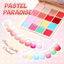 Sponge Patting Painting Gel, 16 Colors Gradient Gel Nail Polish Suitable For Gradient Nails, Halo Nails, French Manicure DIY Nail Art Highlight DIY Palette Cloud Fluff - 紅色 - 查看 9