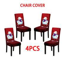 1/2/4/6/100 piezas Fundas para sillas de comedor navideñas, fundas elásticas, extraíbles y lavables para el hogar, hotel, fiesta - Multicolor - Ver 50