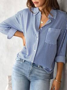 Women Blouses - Blue - View 3