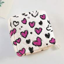 Geantă de depozitare pentru absorbante menstruale cu model aleatoriu, reutilizabilă, pentru dormitor universitar, pentru călătorii, pentru baie și școală