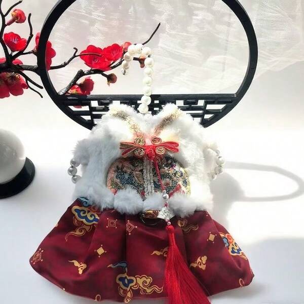 2 Styles Chinese New Year Pet Dog Clothes, Thickened Winter Wear, Brocade Tang Suit For Cats