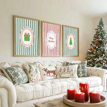 1/3 pezzi Quadri murali natalizi, stampe su tela con motivi festivi rossi e verdi, poster retrò natalizi per decorare soggiorno, camera da letto, ufficio, regalo per lei, decorazioni natalizie senza cornice, decorazioni natalizie, decorazioni per albero di Natale, decorazioni per Natale, Ringraziamento, matrimonio, casa, autunno, compleanno, feste, vacanze, Ognissanti