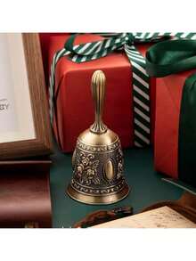 1/2个，复古优雅黄铜手铃 - 抛光表面 - 适用于婚礼、公告及服务场合，也可用于卧室、旅行、办公室、学校、圣诞节礼物和房间装饰