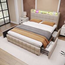 Bed Frames - Beige - Visa 6