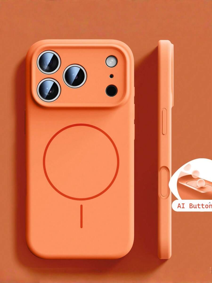 1 ốp lưng điện thoại từ tính tối giản bằng silicon lỏng mờ, tương thích với iPhone 17 Air 16 15 14 13 12 Pro Max Plus, hỗ trợ sạc không dây, mặt lưng silicon mềm mại.