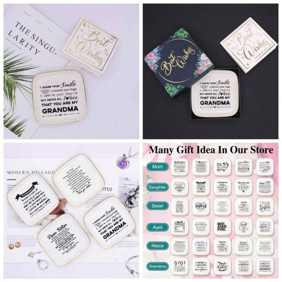 To My MIMI Saying Ceramic Ring Dish Decorative Jewelry Tray Grandma, Unique Grandma Birthday Meaningful Gifts Grandma From Grandchild - Best MIMI Ever