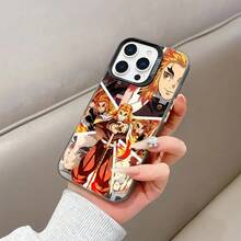 Funda para for  con el atrevido estilo de Rengoku Kyojuro, compatible con modelos 17, 16E, 16, 15, 14, 13, 12, 11 Mini, Pro, Max, Air, X, XR, XS Max, 8 y 7 Plus.Diseño anti-caídas con acabado mate.¡Protege tu Tanjiro con estilo!Funda para celular, cubierta práctica. - Color mezclado 1 - Ver 3