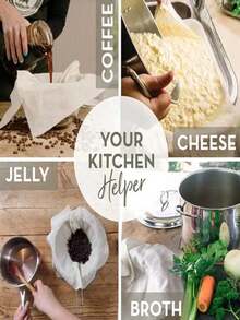 1pc/2pcs/3pcs/4pcs Thickened Mesh Filtering Bags, Cheesecloth Bags For Herb Decoction, Broth, Soy Milk Filtration - trắng - Xem 5