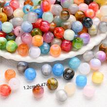 25/30pcs Fashion Large Hole Resin Beads, High Quality Faux Jade Smooth Loose Beads - Glitter, Agate, Mermaid And More Designs, For DIY Bracelets, Necklaces, Scarf Decorations - Multicolor - View 6