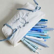 Bolsa de lápices con lazo lindo, de gran capacidad y multifuncional. Estuche para lápices con diseño de gato o perro de dibujos animados. Organizador de papelería para estudiantes, escuela y oficina