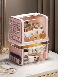 Premium Clear Makeup Storage Box - Dust-Proof Cosmetic Storage Cabinet, Suitable For Skincare, Lipstick Etc. - Large Capacity, Independent Design - Ideal For Beauty Salon, Bedroom, Vanity, Cosmetic Store, Cosmetic Cabinet | Modern Aesthetics | Durable PET, Cosmetic Storage Cabinet