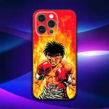 H-Hajime No Anime I-Ippo Phone Case Cover Compatible With  16e, 16, 15, 14, 13, 12, 11, Pro, X, XS, Max, XR, Plus, Mini Soft Black Cover - Compatible With  17 Case,  17 Pro Case,  17 Pro Max Case - Z3 - 查看 7