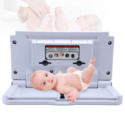 SENDERPICK SENDERPICK Commercial Wall Mounted Baby Changing Table Baby Change Station W/ Strap, 100kg Max Load