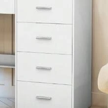 Makeup Dressing Table With Mirror, Modern Wood Vanity Desk, 5 Drawers, 3 Color Modes Adjustable Brightness, LED Lights Mirror Makeup Table, Vanity Desk With Mirror And Lights, Bedroom Furniture, Christmas Or Halloween Gift For Women - 白色 - 查看 7