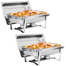 8QT Stainless Steel Chafing Dish Buffet Set Catering Chafer With Foldable Frame - 2 Pack - View 10
