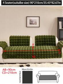 1 件秋冬毛绒加厚保暖沙发垫套，现代简约防滑沙发座垫，防尘可洗沙发套，绿色清新柔软，宠物友好，适合卧室、办公室、客厅的 L 型和 1/2/3/4 座沙发 - 綠色 - 查看 16