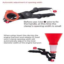 مجموعة ملء زيت محرك السيارة قمع عالمي قابل للتعديل بعرض مشبك قابض من البلاستيك PVC أداة صب الزيت متعددة الوظائف للسيارات