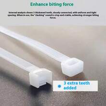 100 قطعة من رباطات الكابلات النايلون ذاتية الإقفال، أربطة تثبيت قوية، رباطات ربط سوداء لتجميع وتنظيم وإدارة الكابلات