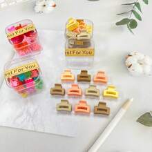 10 piezas Clips de pelo de estilo princesa de plástico ABS de unicolor, aleatorio, pequeño y lindo para Navidad, accesorios de moda para el cabello, clips para el flequillo, accesorios de invierno para el cabello