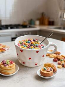 1 pièce Tasse en céramique asymétrique avec motif floral créatif dessiné à la main, tasse de thé d'après-midi, tasse à café, tasse de petit-déjeuner, tasse de dessert pour célébrité internet mignonne - tasse - Voir 2