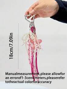 1 Perlenschleife Leder Stern geflochtenes Seil Anhänger, geeignet für Taschen oder Auto Schlüsselanhänger Accessoires, modische Valentinstag Geschenke für Mädchen, Studenten, weiße Angestellte und Anfänger, dekorative Autoaccessoires, Schlüsselanhänger Geschenke für Lehrer zum Schulanfang