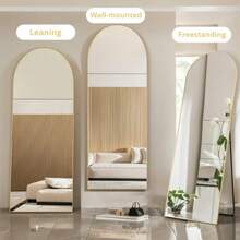 21" X 64" Arched Full Length Mirror Full Body Mirror Floor Mirror Standing Hanging Or Leaning Wall,Gold